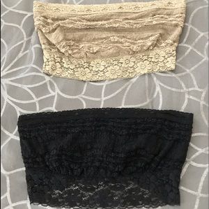 Free People lace bandeaus/bralettes.  2 in MEDIUM